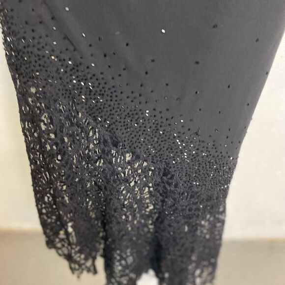 #308 CACHET Black Beaded Cocktail Dress - Picture 8 of 11